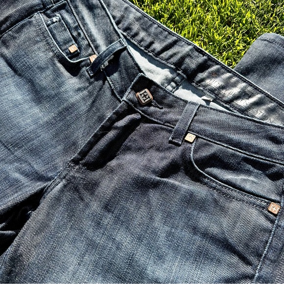 Henry III Generation Designer Boot Cut Dark Denim Jeans - Picture 7 of 8